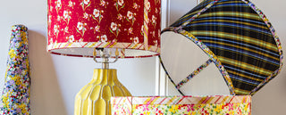 patterned fabric drum lampshades