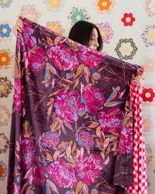 Minky Throw Blanket - Violet Print - Bari J. Designs
