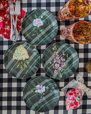 Plaid and Floral Melamine Party Plates - Bari J. Designs