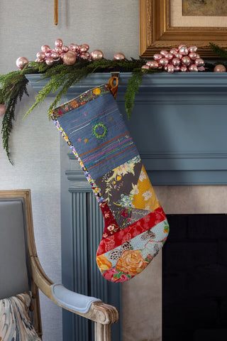Handmade Heirloom Christmas Stocking - no. 6 - Bari J. Designs