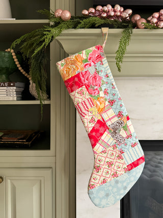 Handmade Heirloom Christmas Stocking - no. 11 - Bari J. Designs