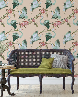Bolinas Bay Herons Wallpaper - Blush - Bari J. Designs