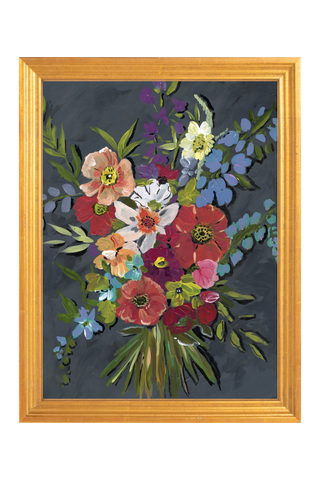 Bouquet on Gray • Floral Art Print - Bari J. Designs