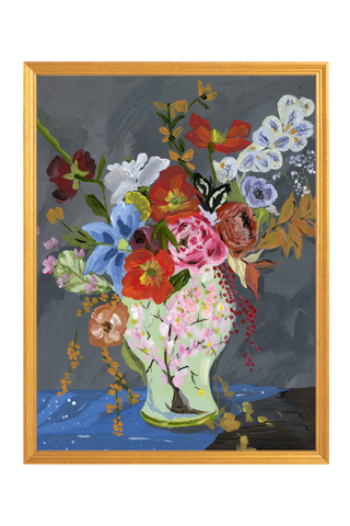 Flowers in Chinoiserie Vase • Floral Art Print - Bari J. Designs