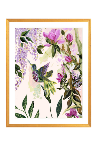Hummingbird • Floral Bird Art Print - Bari J. Designs