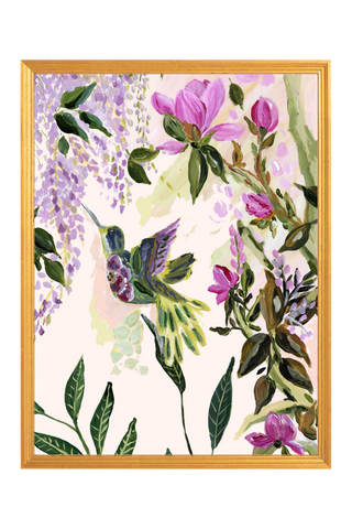 Hummingbird • Floral Bird Art Print - Bari J. Designs