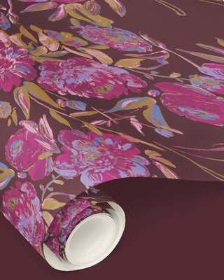 Violet Wallpaper - Burgandy - Bari J. Designs