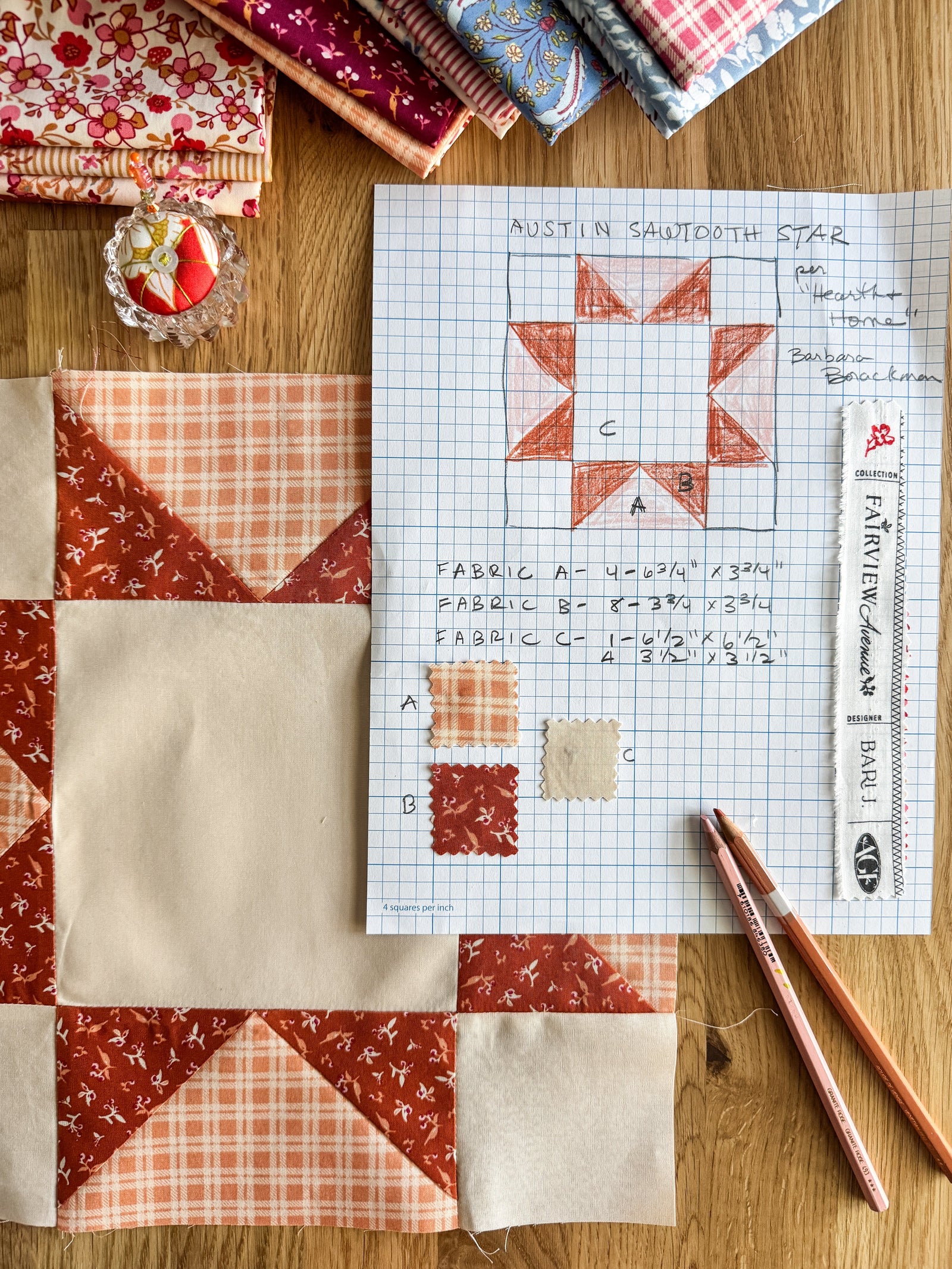 Bari J. Quilt Block Series - Sawtooth Star Block – Bari J. Designs