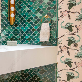 How to Mix and Match Tile and Wallpaper in Your Rooms