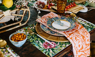 maximalist, floral table setting & decor with Bari J patterns