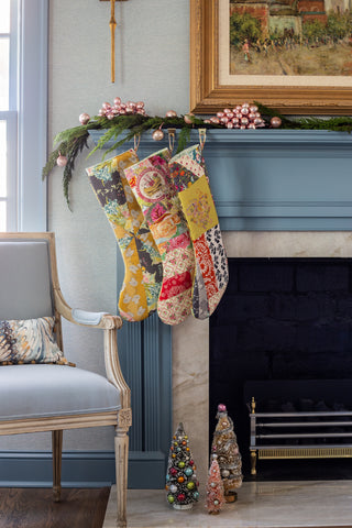 Handmade Heirloom Christmas Stocking - no. 8 - Bari J. Designs