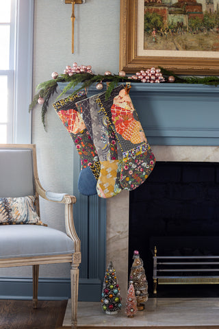 Handmade Heirloom Christmas Stocking - no. 2 - Bari J. Designs