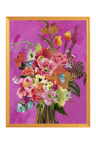Bouquet on Pink • Floral Art Print - Bari J. Designs