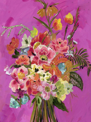 Bouquet on Pink • Floral Art Print - Bari J. Designs