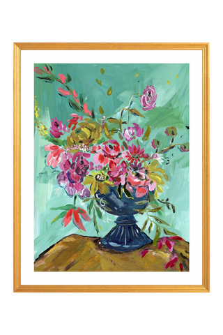 Flowers in a Blue Bowl • Floral Art Print - Bari J. Designs