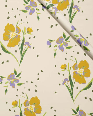 Grace Floral Wallpaper - lilac & lemon - Bari J. Designs
