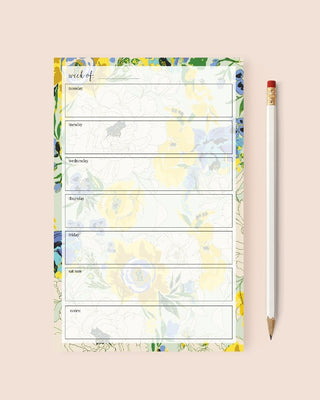 Weekly To-Do List Pad - Charlotte's Garden Print - Bari J. Designs