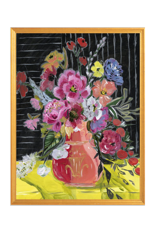 Flowers in Orange Vase • Floral Art Print - Bari J. Designs